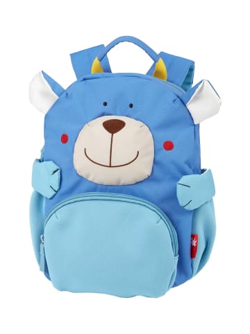 Kindergarten Rucksack fröhliches Tiergesicht, 5,2 Liter in blau