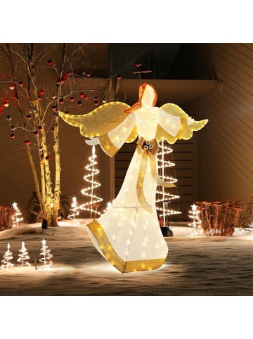 160cm beleuchteter Weihnachtsengel in Gold