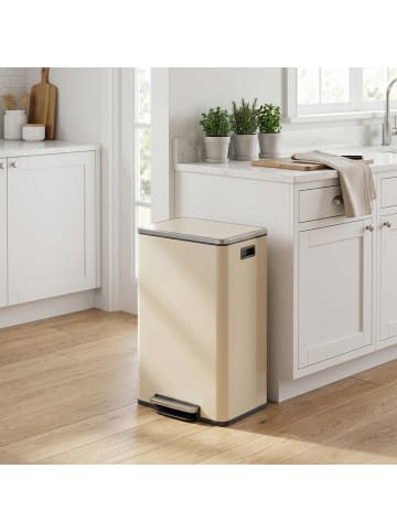 Mülleimer Pary in cremefarben - (B)37.2 x (H)64.7 x (T)41.6 cm - 50 L