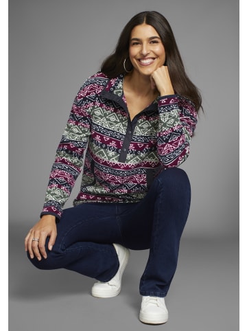 Fleecepullover in Fuchsia-navy
