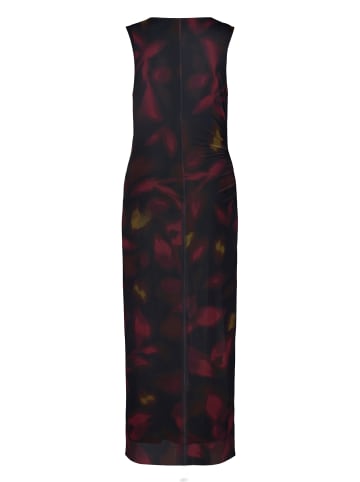 Mesh-Kleid mit Print in Black/Dark Red