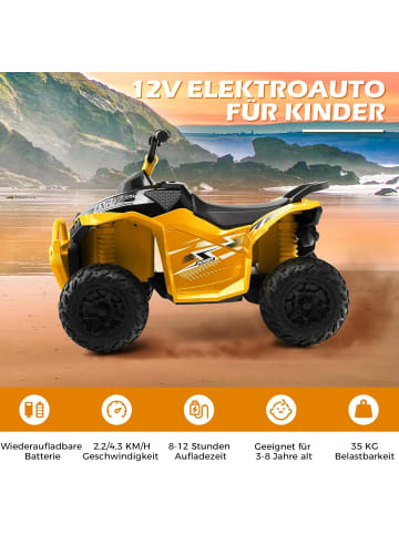 Kinder Quad Elektro 3-5km/h mit 4 rutschfesten Rädern ab 3 Jahren in Gelb