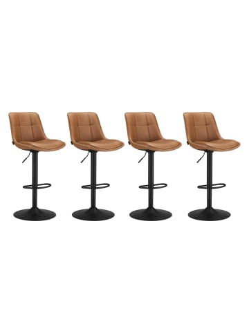 4er-Set: Barhocker Monni in Braun - (B)47 x (H)(93-114) x (T)44 cm