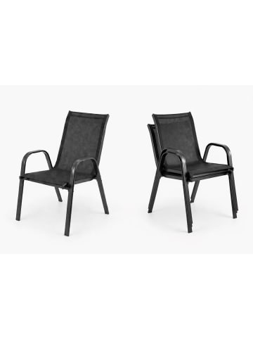 3tlg Balkonset Gartenmöbel Stapelstühle Set Sonlas in Anthrazit