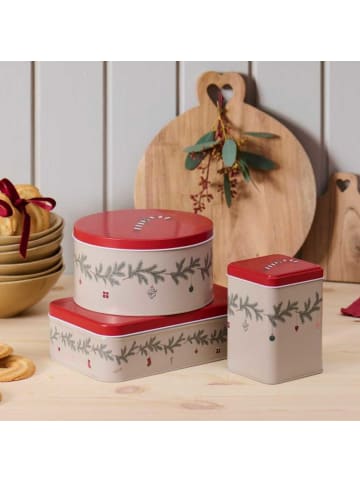 Gebäckdose NOSTALGIC CHRISTMAS mit Weihnachtsgirlande Rund 16,8 cm