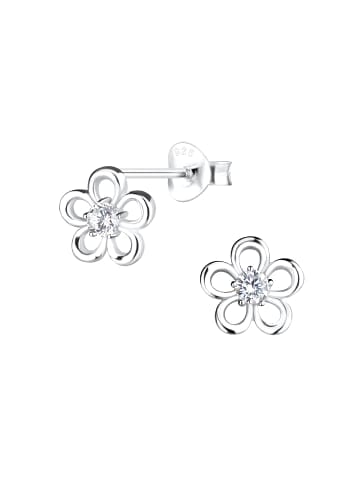 Ohrringe, Ohrstecker BLUME Zirkonia in 925 Sterling Silber, 2-tlg.