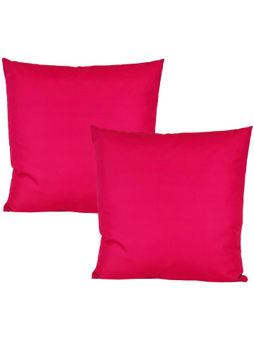 2er Set Outdoor Kissenhülle 60x60cm Uni in Himbeere