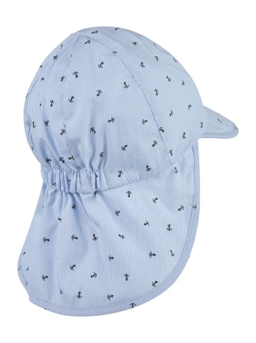 Schirmmütze mit Nackenschutz Anker in himmelblau