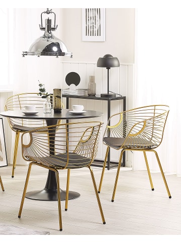 2er-Set Esszimmerstuhl HOBACK in Gold/Schwarz