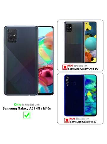 Hülle für Samsung Galaxy A51 4G / M40s Blumen Design in FLORAL GRAU