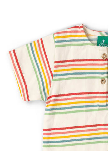 Kurzärmeliges Henley-Oberteil in Multi