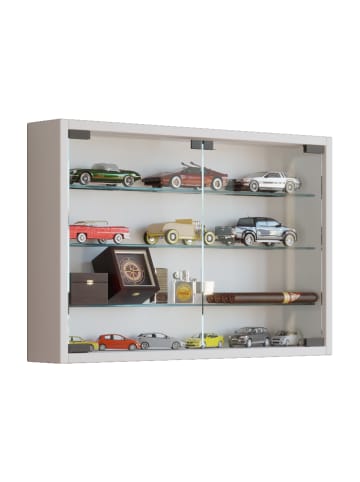 Hängevitrine Wandvitrine Sammel Deko Mandosa M in Weiß