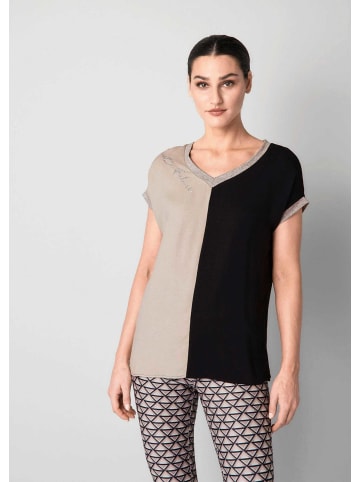 Modernes Druckshirt mit Colorblocking in schwarz