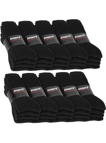 20 Paar Tennis-Socken in Schwarz