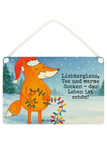 Schild Fuchs Weihnachten Design mit Spruch in Weiß