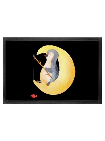 Schmutzmatte Pinguin Mond ohne Spruch in Schwarz