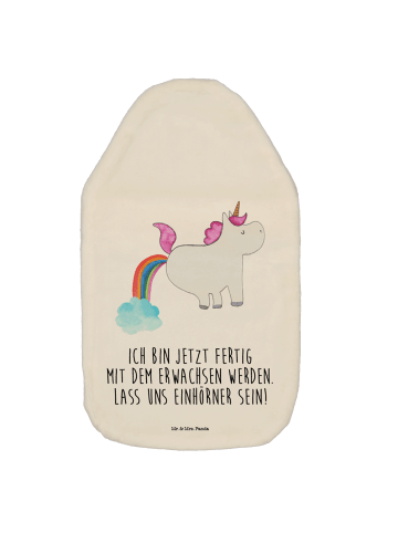 Wärmflasche Einhorn Pupsen mit Spruch in Weiß