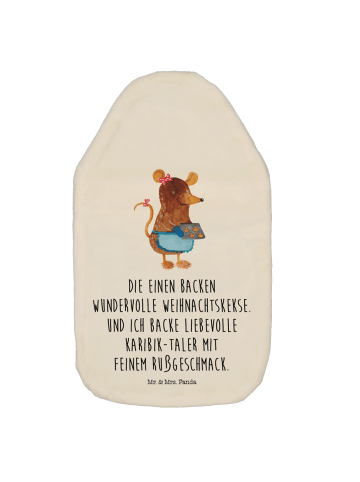 Wärmflasche Maus Kekse mit Spruch in Weiß