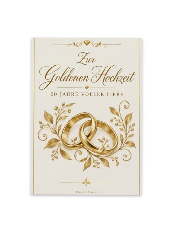 Postkarte Eheringe klassisch Design mit Spruch in Weiß