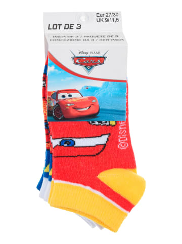 3er-Set: Socken Sneaker Lightning McQueen Strümpfe in Mehrfarbig