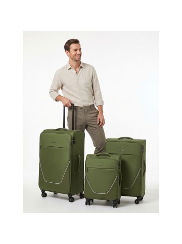taska 4 Rollen Kofferset 3-teilig mit Dehnfalte olive