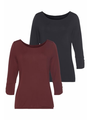 3/4-Arm-Shirt in beere, navy