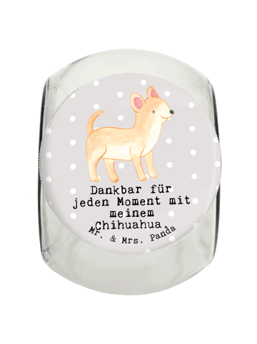 Leckerli Glas Chihuahua Moment mit Spruch in Grau Pastell