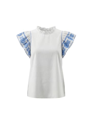 Women Blouse in White Blue
