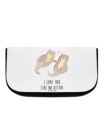 Kulturtasche Otter Hände halten mit Spruch in Weiß