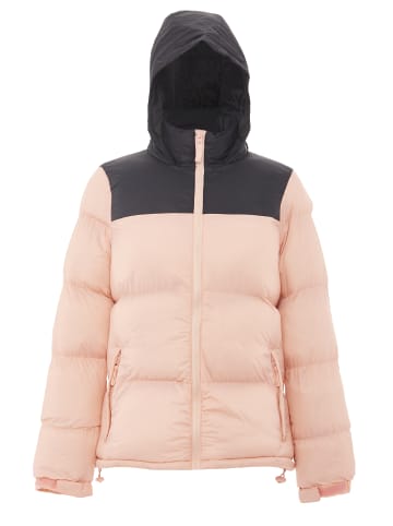 Damen Wattierte Steppjacke in Pfirsich Schwarz