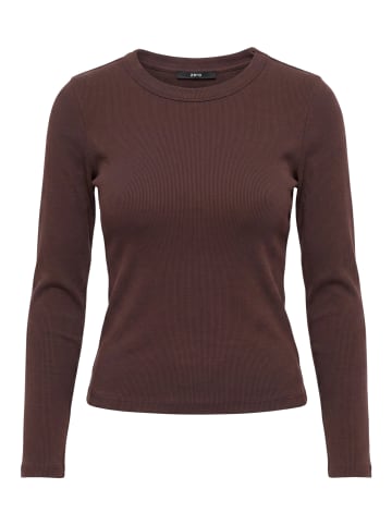 Rundhals-Shirt figurbetont in Chocolate Plum