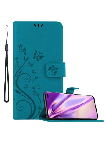 Hülle für Samsung Galaxy S10 PLUS Blumen Design in FLORAL BLAU