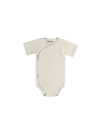 Baby Wickelbody aus 100% Bio-Baumwolle kurzarm gerippt Coconut Milk