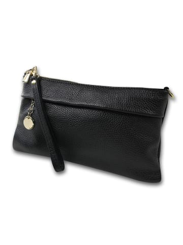 Leder Clutch Toscanto Tasche schwarz ca. 25cm