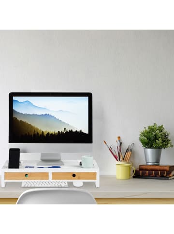 Monitorständer in Weiß - (B)58,5 x (H)11x (T)32,5 cm