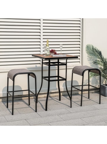 2er Set Barhocker Outdoor in Braun