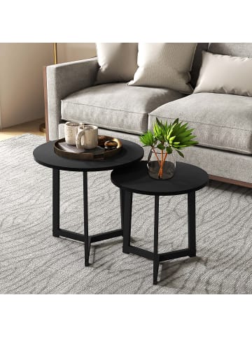 Couchtisch Set in Schwarz 48L x 48B x 45H cm