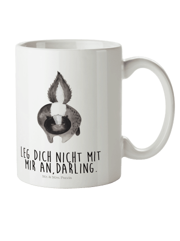 Kindertasse Stinktier Angriff mit Spruch in Weiß