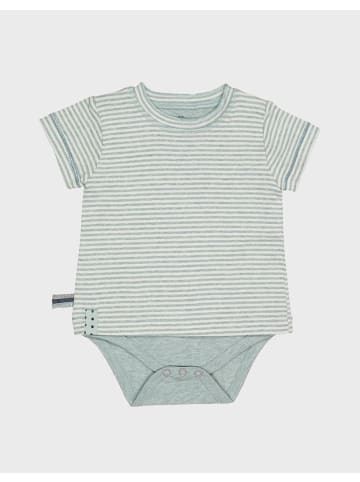 Baby Kurzarm-Bodyshirt in Aqua Melange