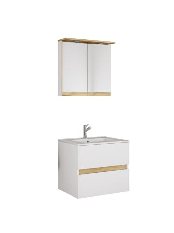 3 tlg. Badmöbel-Set mit Waschbecken Cosila-I 61 cm in Weiß