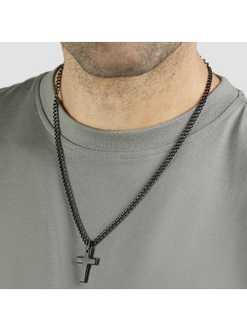 Halskette Cross in schwarz