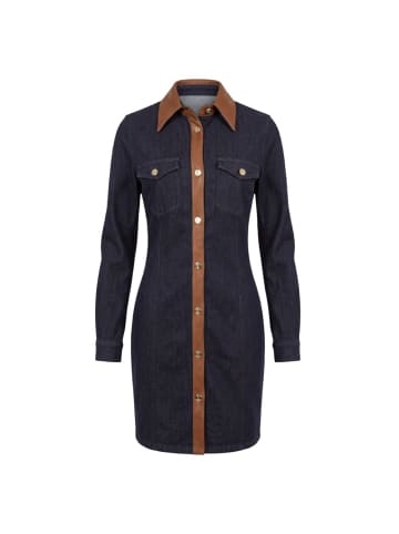 Blau Baumwolle Damen Kleid