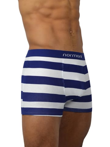 6 Stück Retro Boxershorts aus Baumwolle in Navy Stripes