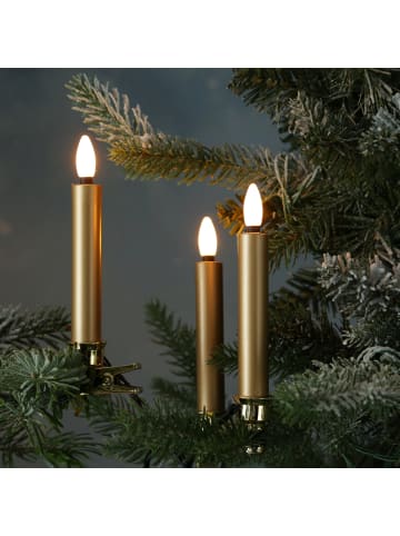 LED Weihnachtskerzen Lichterkette 20 Baumkerzen L: 9,5m in gold