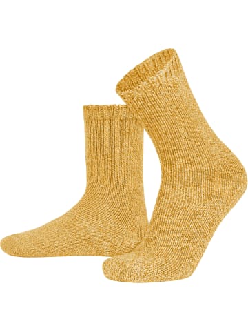 2 Strickwollsocken aus Baum- und Schafwolle in Gelb