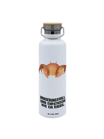 Trinkflasche Sternzeichen Krebs mit Spruch in Weiß