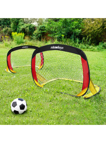 2er Set Fußballtor in Schwarz/Rot/Gold- (B)119 x (H)80 x (T)83 cm