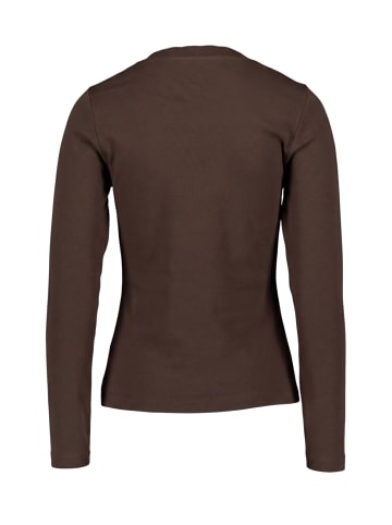 Basic Langarm-Shirt unifarben in Chocolate Plum