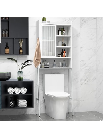 Toilettenschrank mit Tür in Weiß