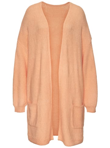 Longstrickjacke in pfirsich